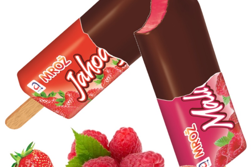 Akcie / Nanuk Mrož v čokoláde 60 ml, jahody, maliny - foto