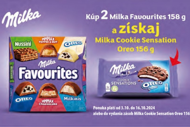 Iné akcie a podporné aktivity / Milka Cookie Sensation Oreo 156 g zadarmo. - foto