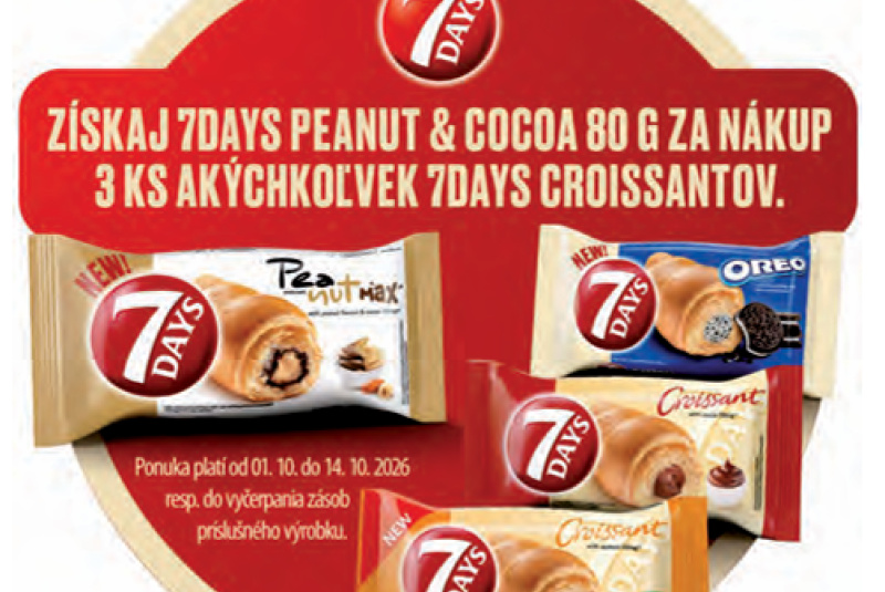 Iné akcie a podporné aktivity / Získaj 7DAYS peanut & Oreo croissant 60 g - foto