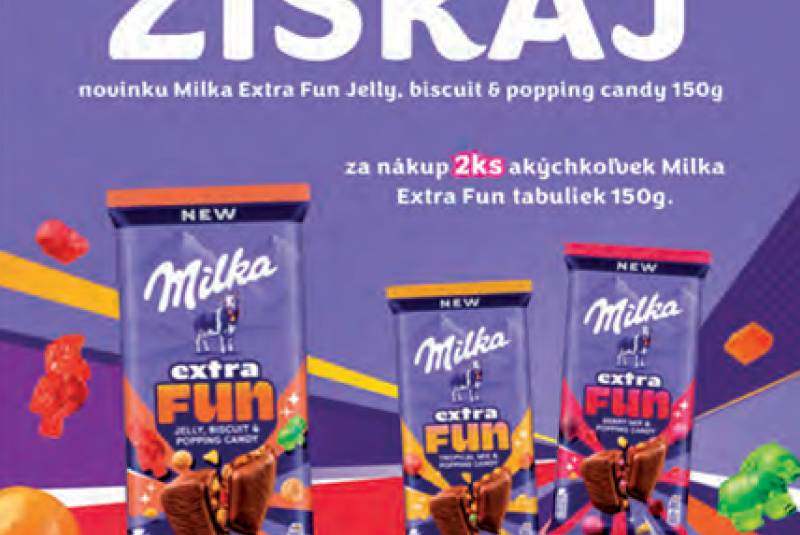 Iné akcie a podporné aktivity / Získaj novinku Milka Extra Fun Jelly, biscuit & popping candy 150 g - foto