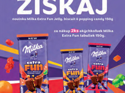 Získaj novinku Milka Extra Fun Jelly, biscuit & popping candy 150 g